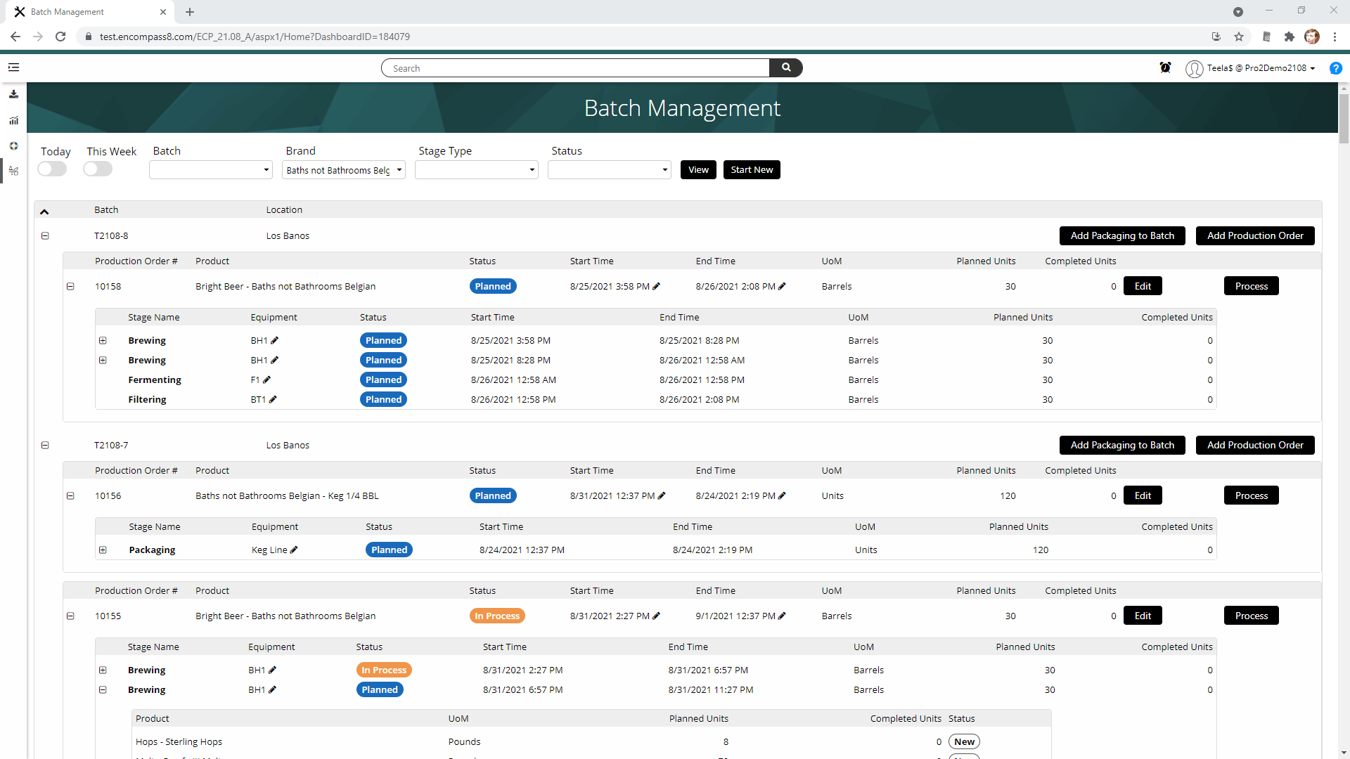 screenshot of Encompass Production Cloud